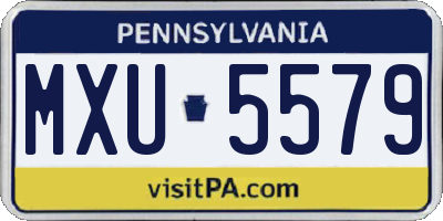 PA license plate MXU5579