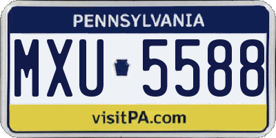 PA license plate MXU5588