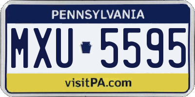PA license plate MXU5595