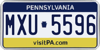 PA license plate MXU5596