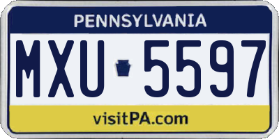 PA license plate MXU5597