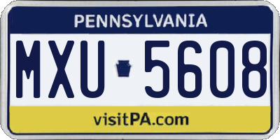 PA license plate MXU5608