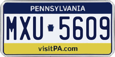 PA license plate MXU5609