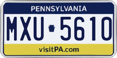 PA license plate MXU5610