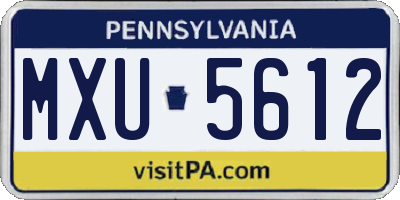 PA license plate MXU5612