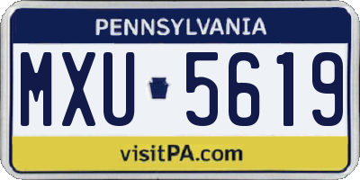 PA license plate MXU5619