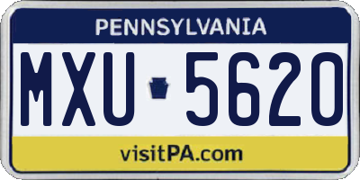 PA license plate MXU5620
