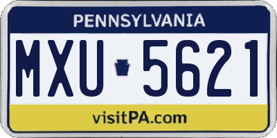 PA license plate MXU5621