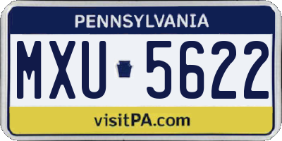PA license plate MXU5622