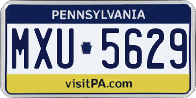 PA license plate MXU5629