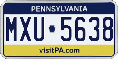 PA license plate MXU5638