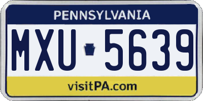 PA license plate MXU5639