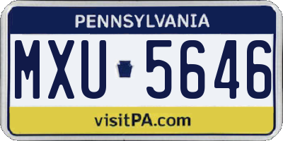 PA license plate MXU5646