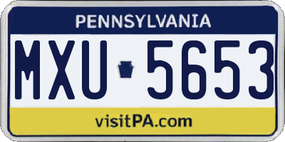 PA license plate MXU5653