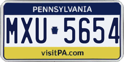 PA license plate MXU5654