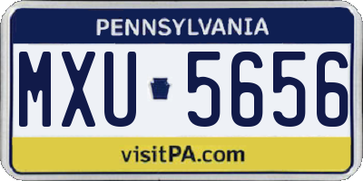 PA license plate MXU5656