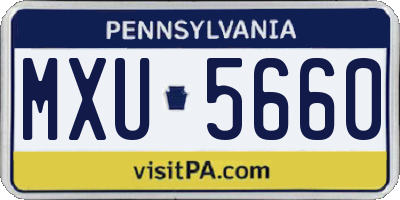 PA license plate MXU5660