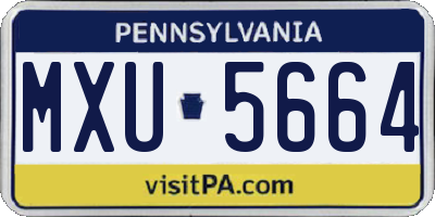 PA license plate MXU5664