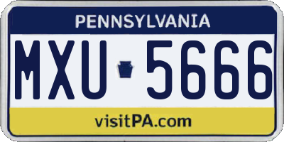 PA license plate MXU5666