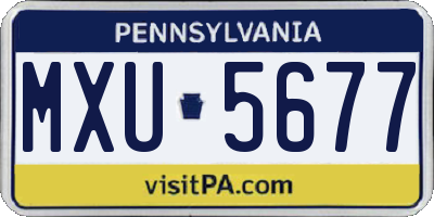 PA license plate MXU5677