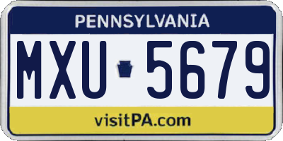 PA license plate MXU5679