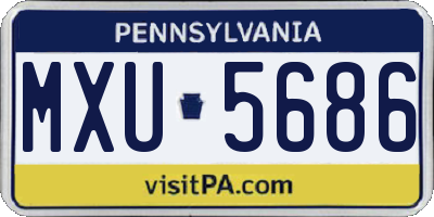 PA license plate MXU5686