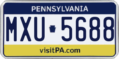 PA license plate MXU5688