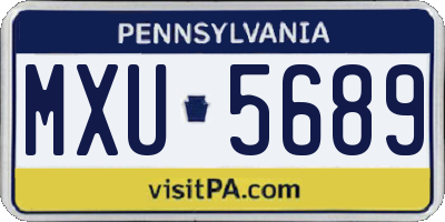 PA license plate MXU5689