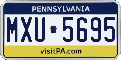PA license plate MXU5695