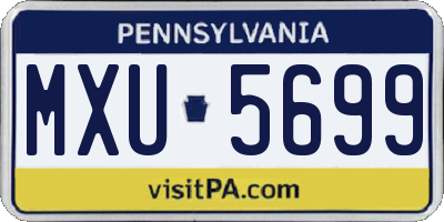 PA license plate MXU5699