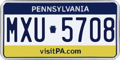 PA license plate MXU5708