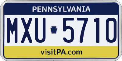 PA license plate MXU5710