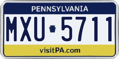 PA license plate MXU5711