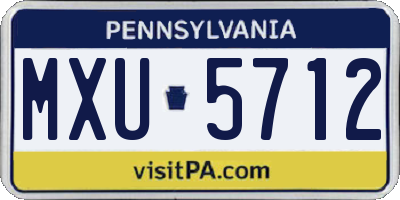 PA license plate MXU5712