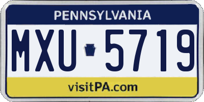 PA license plate MXU5719