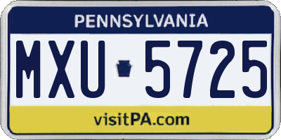 PA license plate MXU5725