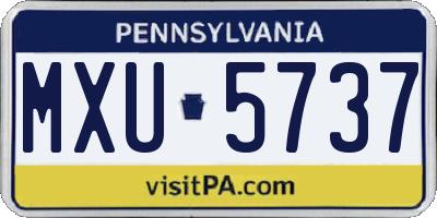 PA license plate MXU5737