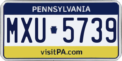 PA license plate MXU5739
