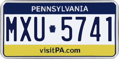 PA license plate MXU5741