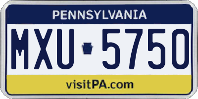 PA license plate MXU5750