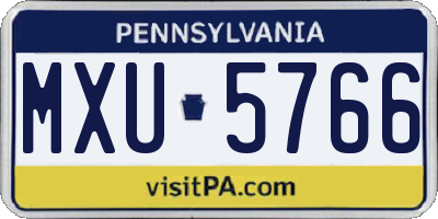 PA license plate MXU5766