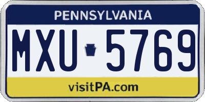 PA license plate MXU5769