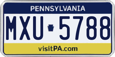 PA license plate MXU5788