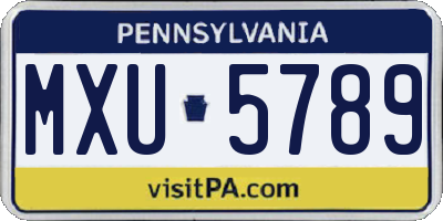 PA license plate MXU5789