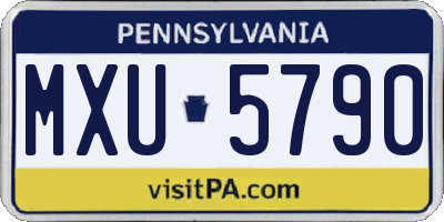 PA license plate MXU5790