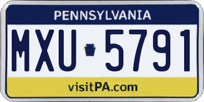 PA license plate MXU5791