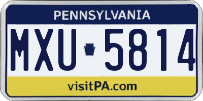 PA license plate MXU5814