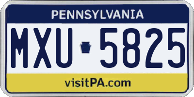 PA license plate MXU5825