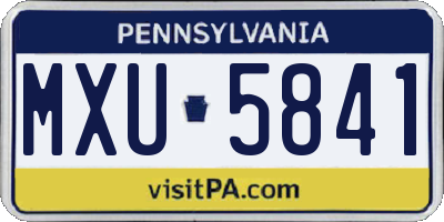 PA license plate MXU5841