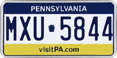 PA license plate MXU5844